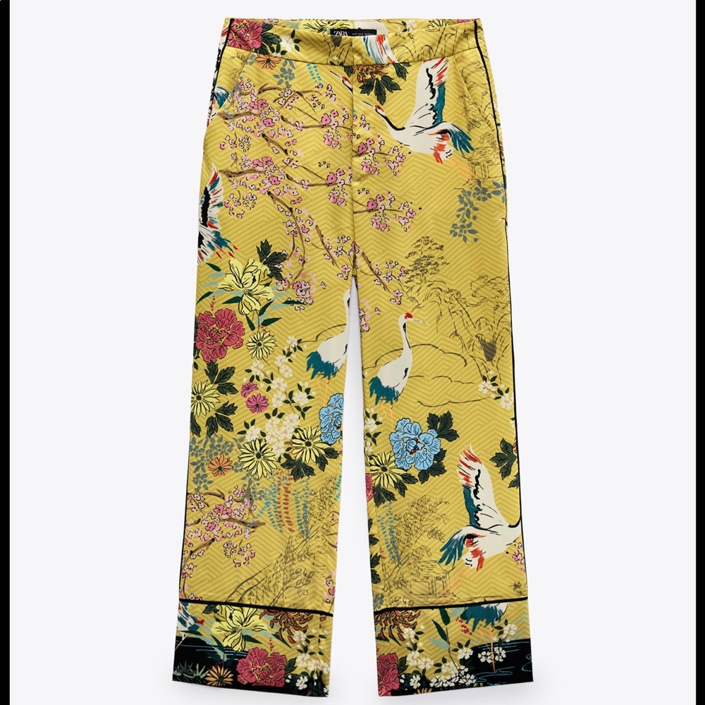 NWT Zara Cropped Satin Trousers